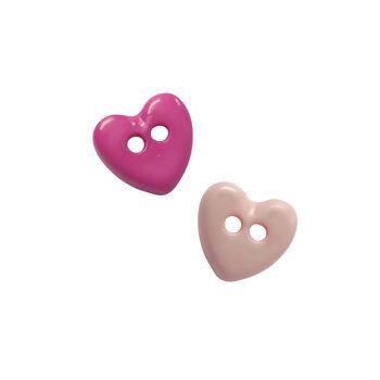 Botão coração rosa e pink 2 furos pct. com 8 un. - 13214.RS/PI